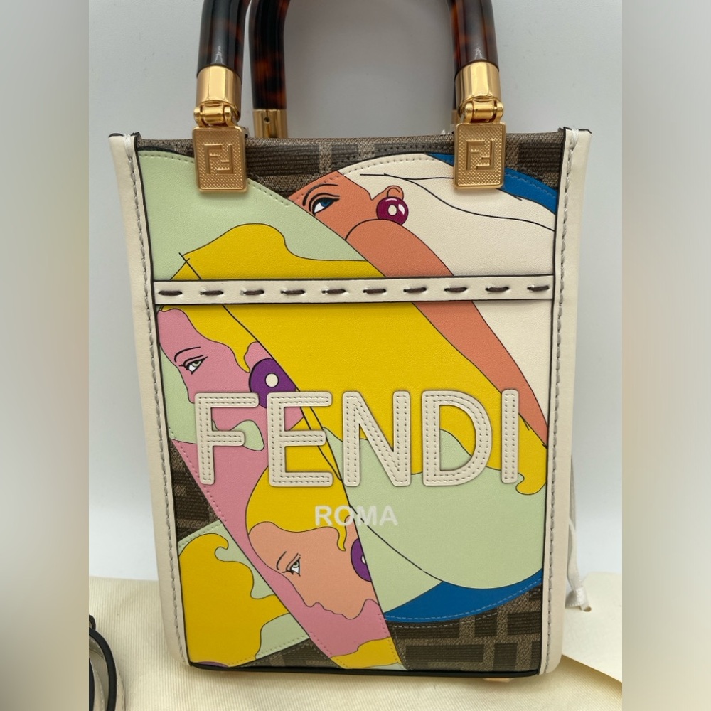 NEW FENDI MINI SUNSHINE FF SUMMER  CROSSBODY TOTE BAG PURSE NWT AUTH! - Picture 5 of 13